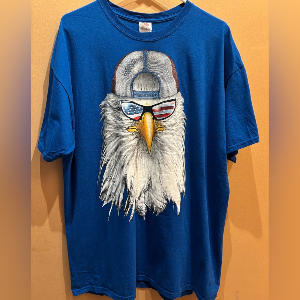 Fruit of the Loom patriotic graphic bald eagle flag themed Size 2XL